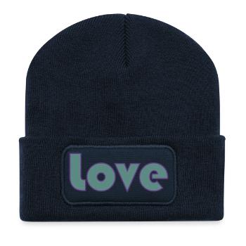 JUST MARRIED. bachelorette party. LOVE. SAINT VALENTINE. COUPLE. - Recycled Patch Beanie - french navy - Front