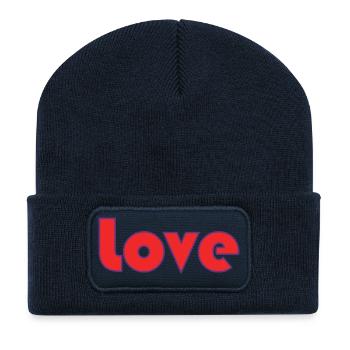 PAAR. ICH HABE GERADE GEHEIRATET. Junggesellinnenabschied. HEILIGER VALENTINSTAG. MARIES - Recycelte Patch Beanie - French Navy - Vorne