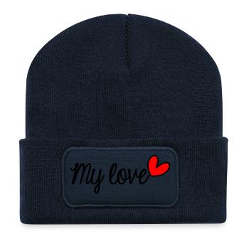 HEART. SAINT VALENTINE. bachelorette party. I LOVE YOU. I LOVE YOU - Recycled Patch Beanie - french navy - Front