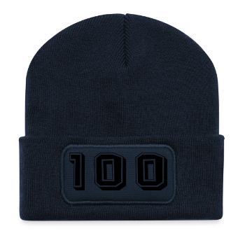 100. 100 JAHRE. 100-jähriges JUBILÄUM. GEBURTSTAG 100 - Recycelte Patch Beanie - French Navy - Vorne
