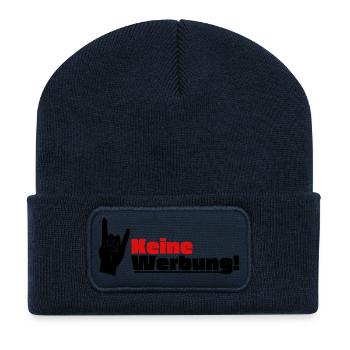 Briefkastenaufkleber - Bitte keine Werbung - Recycelte Patch Beanie - French Navy - Vorne