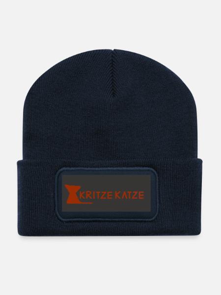 Kritzelkatze - Recycelte Patch Beanie - French Navy