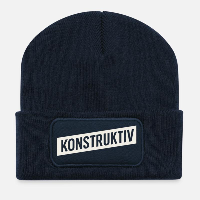 Constructif - Beanie recyclé à patch - bleu marine