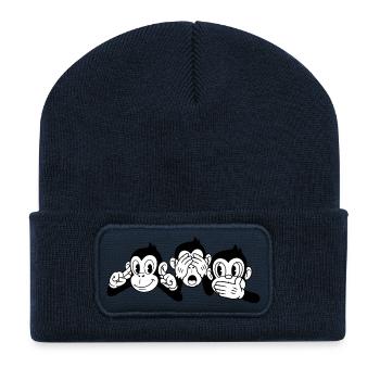 3 wise monkeys - Recycled Patch Beanie - french navy - Front