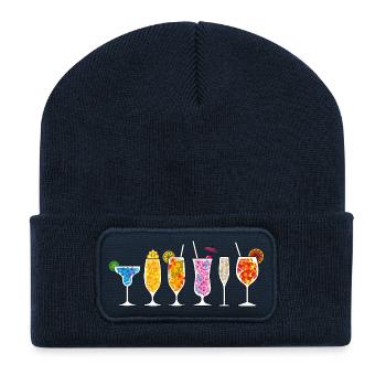 Boissons d’été - Beanie recyclé à patch - bleu marine - Devant