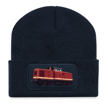 Vintage Diesel Locomotive - Recycled Patch Beanie - french navy - Front