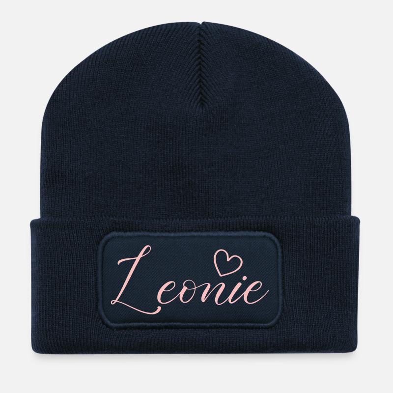 leonie name - Recycelte Patch Beanie - French Navy