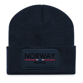 Norvège - Norvège - Norvège - Drapeau - Scandinavie - Beanie recyclé à patch - bleu marine - Devant