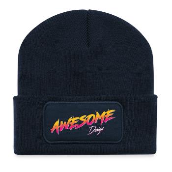 Logo Awesome Design - Recycled Patch Beanie - french navy - Front