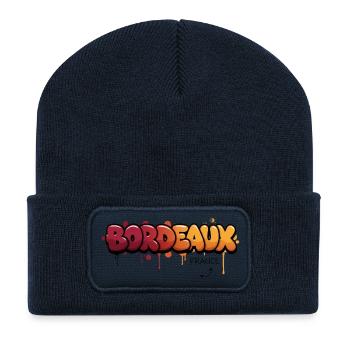 Bordeaux Graffiti Stadtlogo - Recycelte Patch Beanie - French Navy - Vorne