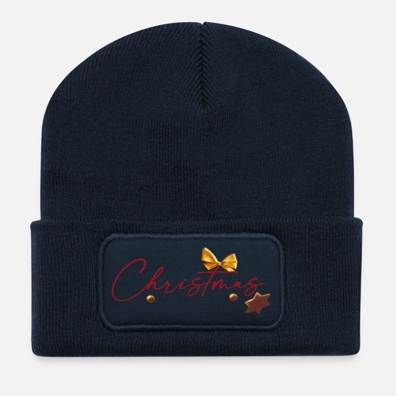 Weihnachtszauber  - Recycelte Patch Beanie - French Navy