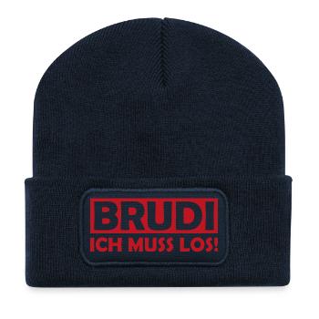 BRUDI Ich Muss Los - Recycelte Patch Beanie - French Navy - Vorne