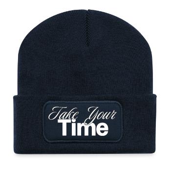 Take Your Time Design - Recycled Patch Beanie - french navy - Front