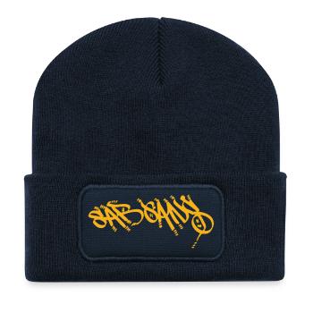Sargans Souvenir in Orange Street Art - Recycled Patch Beanie - french navy - Front