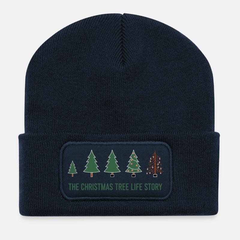 Christmas Tree Evolution – Funny Xmas Design - Recycled Patch Beanie - french navy