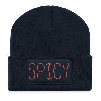 Chili épicé - Beanie recyclé à patch - bleu marine - Devant
