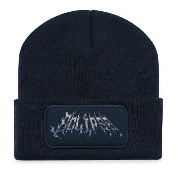 Eclipse - texte chromé métallique froid - Beanie recyclé à patch - bleu marine - Devant