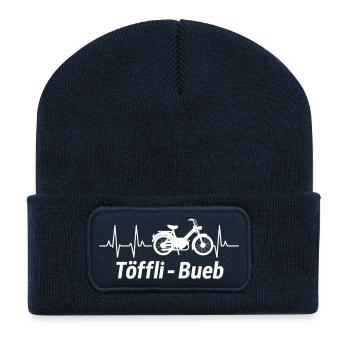 Töffli Bueb Herzschlag Moped T-Shirt für Töfflifan - Recycled Patch Beanie - french navy - Front