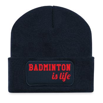 Badminton ist das Leben! - Recycelte Patch Beanie - French Navy - Vorne