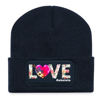 Hawaiian Ukulele Uke Love - Recycelte Patch Beanie - French Navy - Vorne