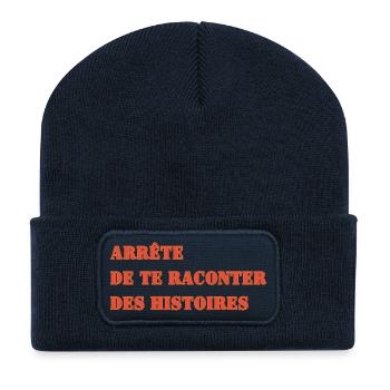 STOP TELLING YOURSELF STORIES - Recycled Patch Beanie - french navy - Front