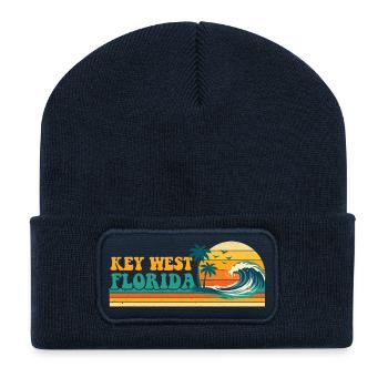Key West Florida Retro Spring Break Beach Vibe - Recycelte Patch Beanie - French Navy - Vorne