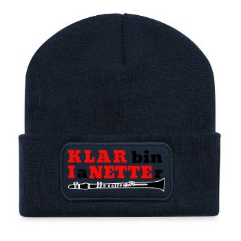Clarinet - Klar bin I a Netter - Clarinetist - Recycled Patch Beanie - french navy - Front