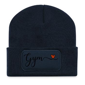 Gym - Lettrage fitness avec le cœur - Beanie recyclé à patch - bleu marine - Devant