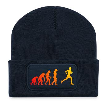 Idée cadeau pour une course à pied - Beanie recyclé à patch - bleu marine - Devant