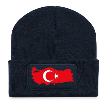 TURQUIE TURQUIE TURC Europe Fan de sport - Beanie recyclé à patch - bleu marine - Devant
