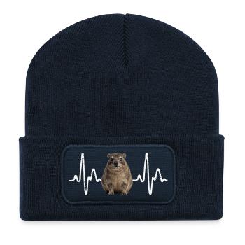 Rock Hyrax Heartbeat - Beanie recyclé à patch - bleu marine - Devant