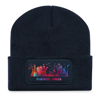 Portenos Skyline Buenos Aires - Recycelte Patch Beanie - French Navy - Vorne