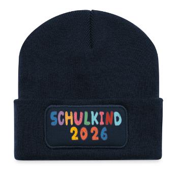 Schulkind 2026  - Recycelte Patch Beanie - French Navy - Vorne
