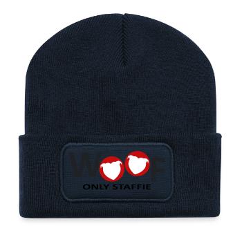 Staffie woof - 032 - Recycled Patch Beanie - french navy - Front