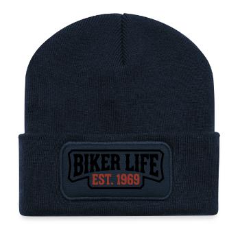 Biker Life lettering logo - Recycled Patch Beanie - french navy - Front