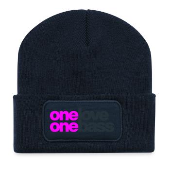 One Love One Bass - Recycelte Patch Beanie - French Navy - Vorne