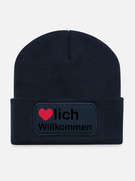 herzlich willkommen - Recycelte Patch Beanie - French Navy