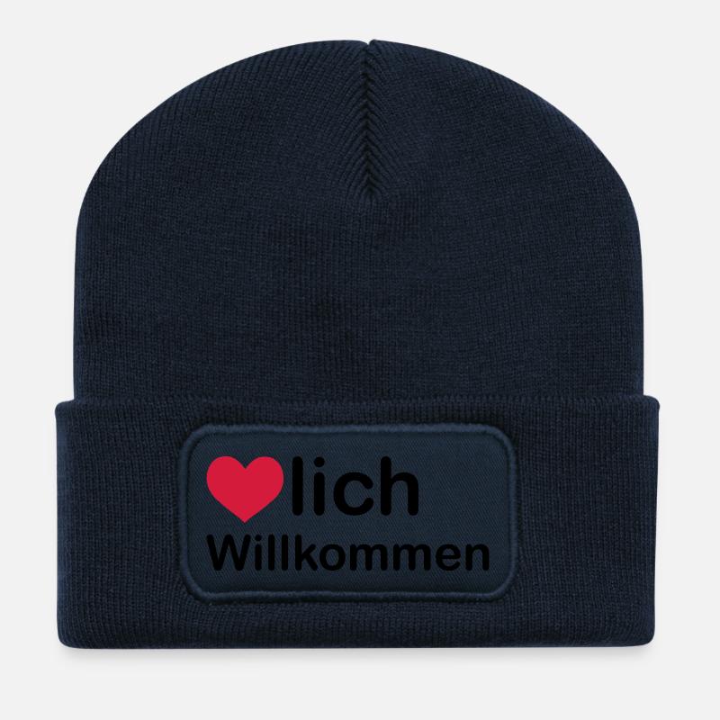 herzlich willkommen - Recycelte Patch Beanie - French Navy