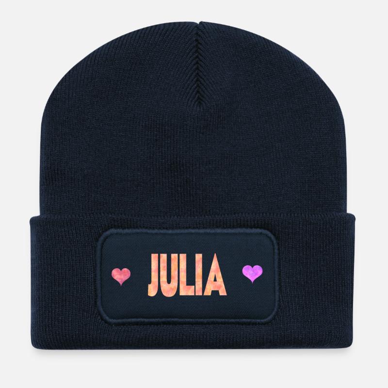 Julia - Recycelte Patch Beanie - French Navy