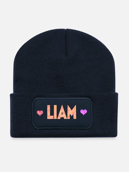 Liam - Recycelte Patch Beanie - French Navy