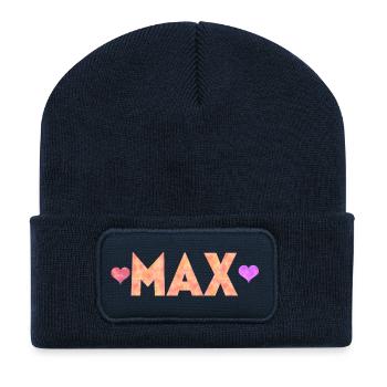 Max - Recycelte Patch Beanie - French Navy - Vorne
