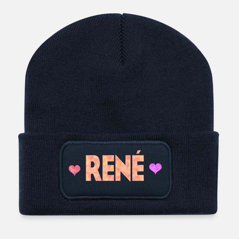 René - Recycelte Patch Beanie - French Navy