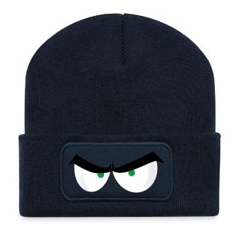 Verärgerte Augen - Recycelte Patch Beanie - French Navy - Vorne