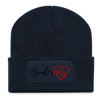 Bruderherz - Recycelte Patch Beanie - French Navy - Vorne