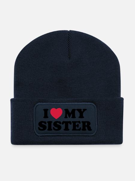 I love my sister - Recycled Patch Beanie - french navy