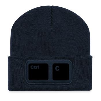 Ctrl C Copy and Paste Father and Son Partner Shi - Recycelte Patch Beanie - French Navy - Vorne