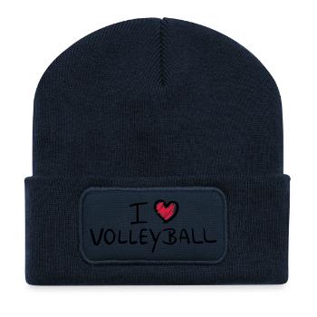i_love_volleyball__f2 - Recycelte Patch Beanie - French Navy - Vorne