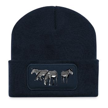 Zèbres - Beanie recyclé à patch - bleu marine - Devant