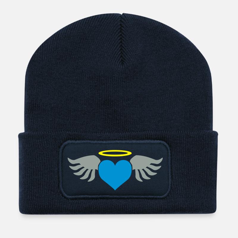 love_ange - Beanie recyclé à patch - bleu marine