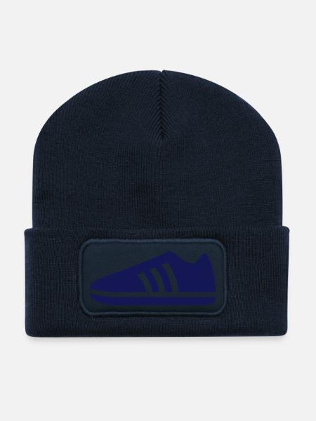 Ein blauer Sportschuh - Recycelte Patch Beanie - French Navy